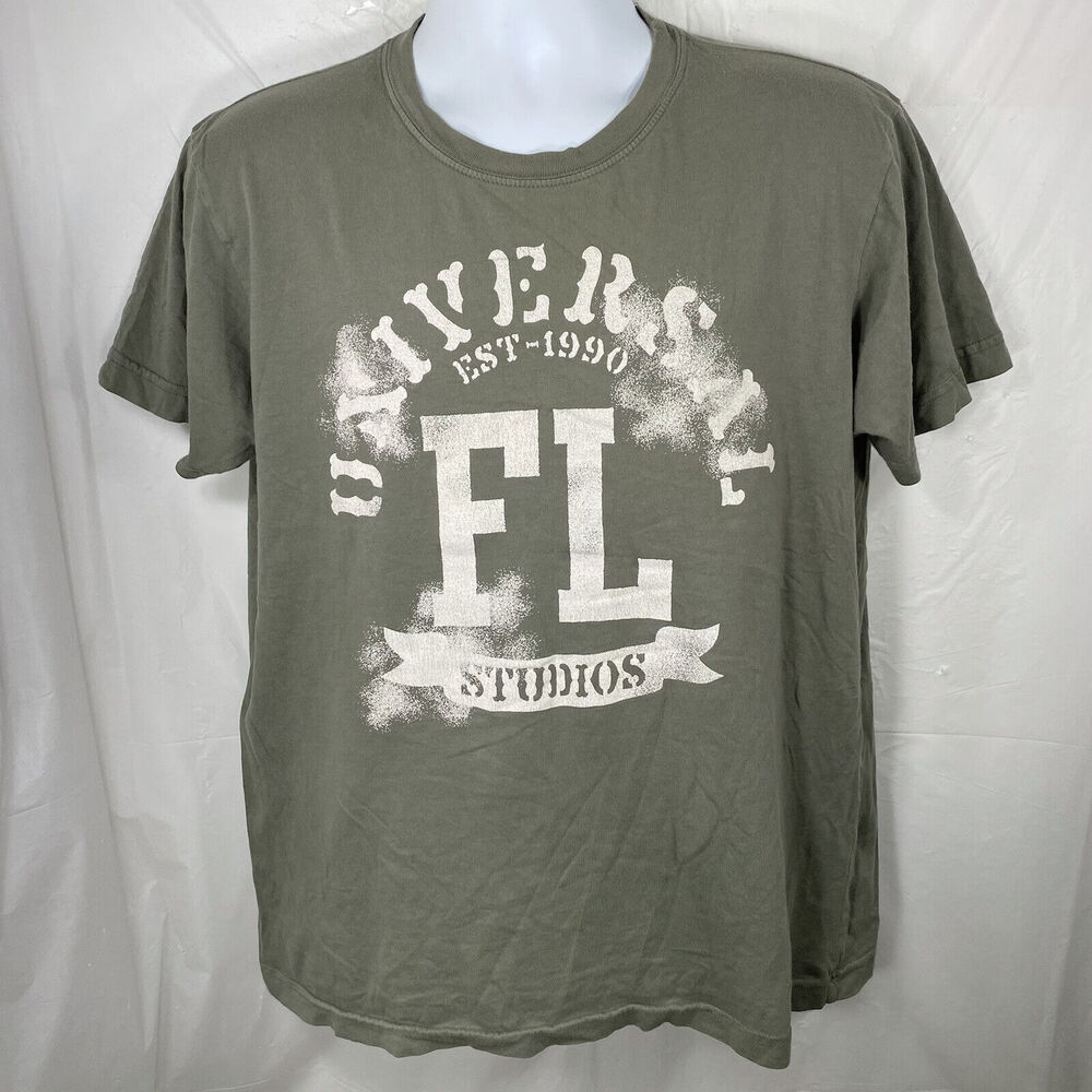 Official Universal Studios Orlando Florida Adult Size Large Green Graphic Tshirt